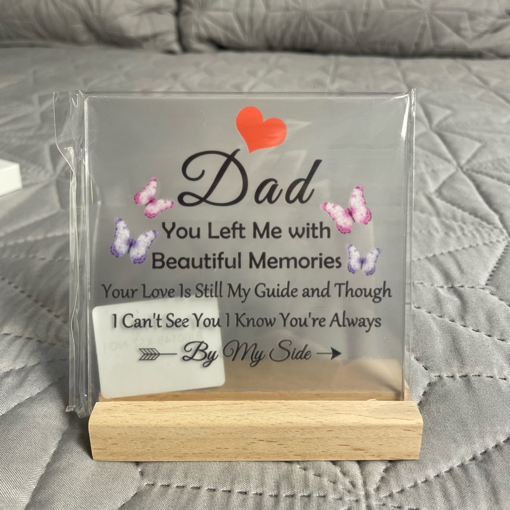 835. Decorative Loss of Dad Sympathy Gift Heartfelt Dad Plaque with Butterflies
